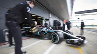 Valtteri Bottas během soukromého testu Mercedesu v Silverstone