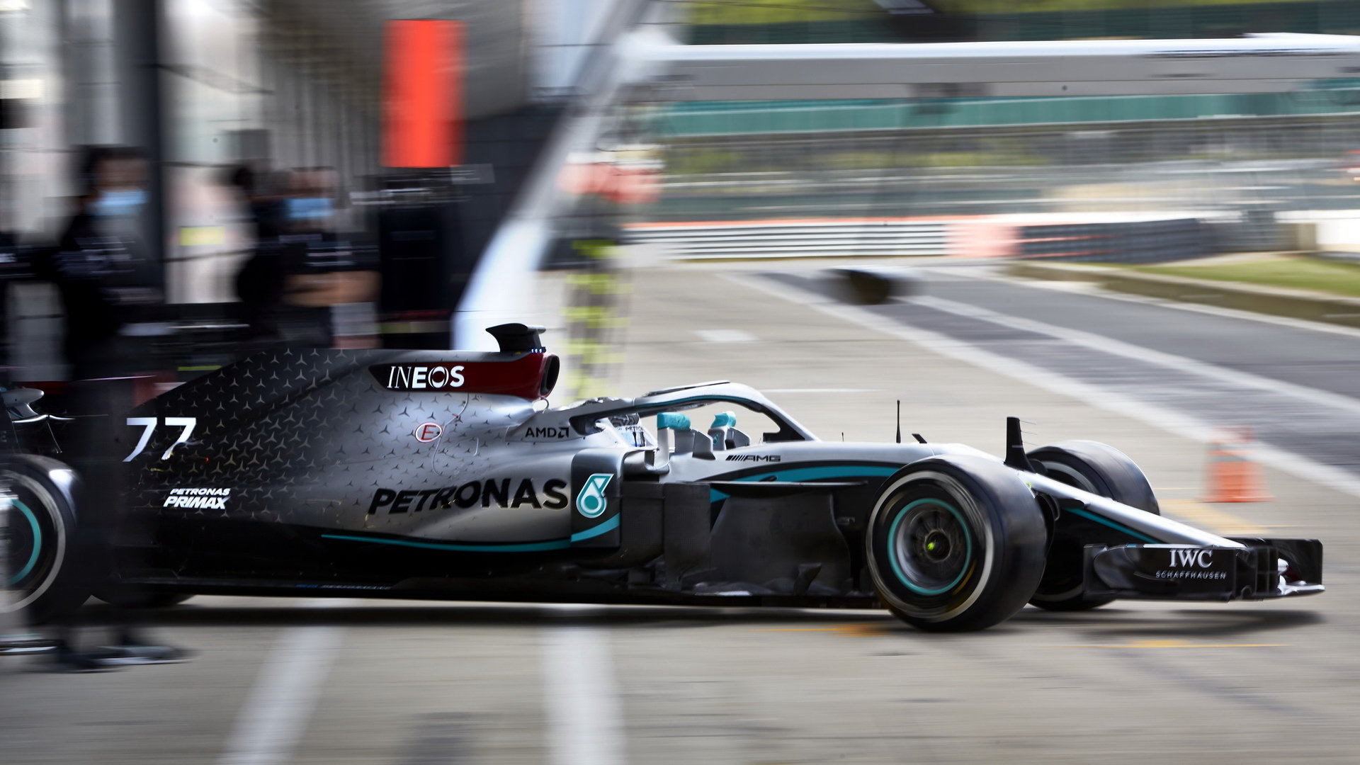 Valtteri Bottas během soukromého testu Mercedesu v Silverstone