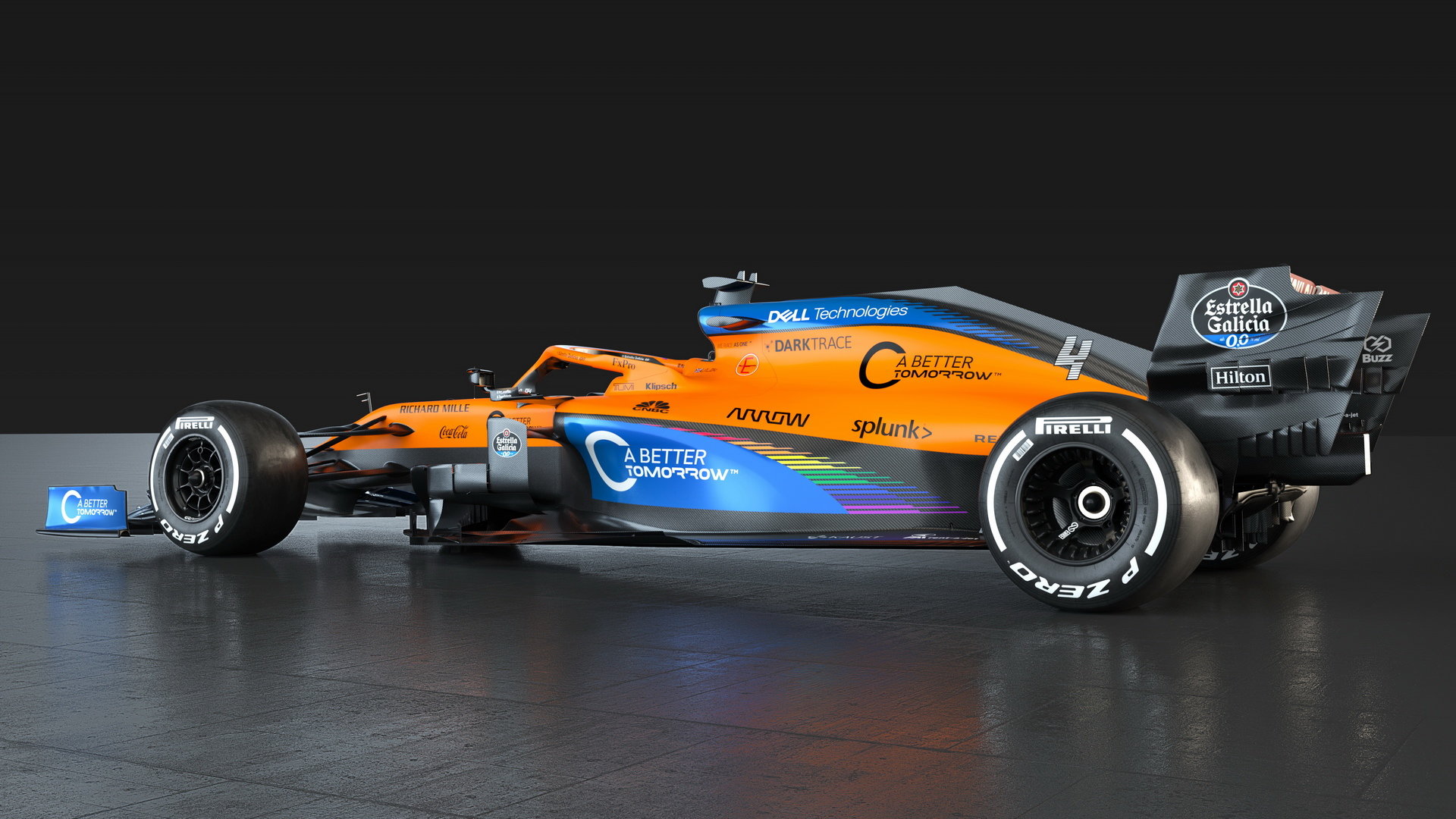 Nové zbarvení McLarenu MCL35 navazující na kampaň "We Race As One"