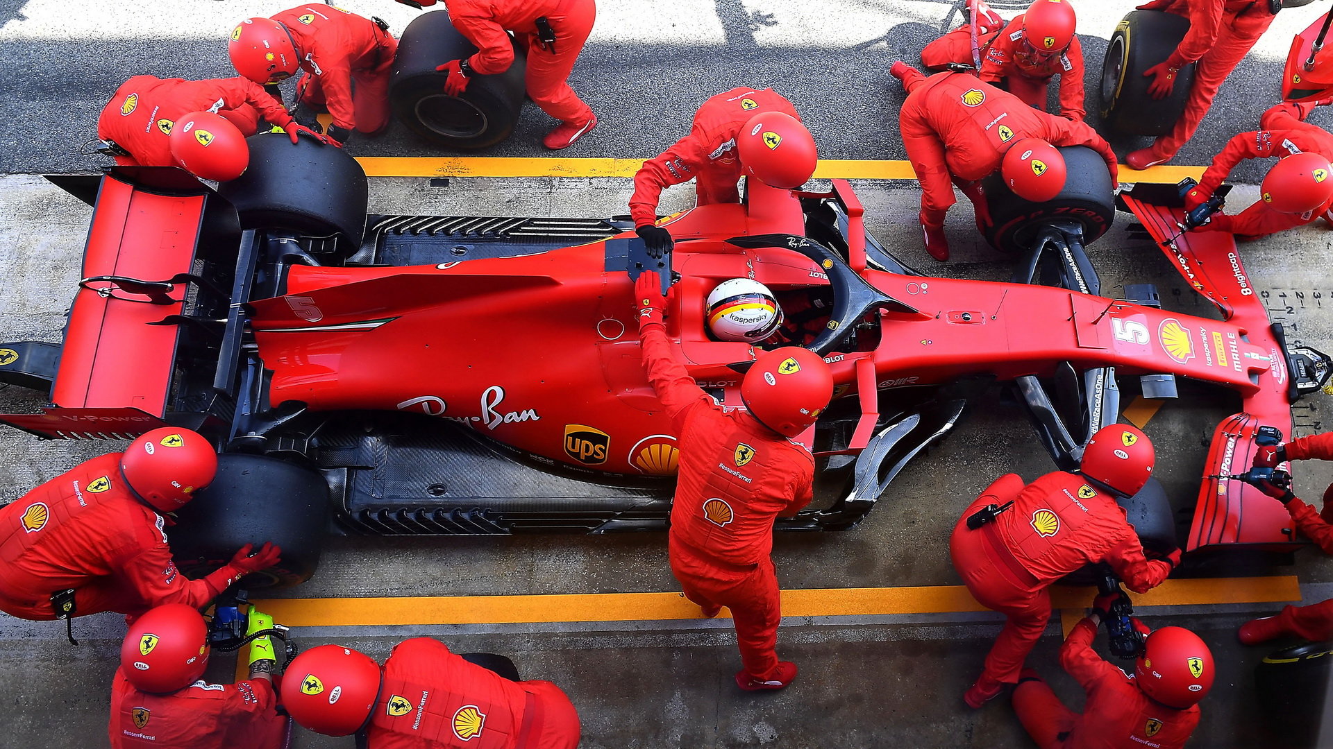 Sebastian Vettel v závodě ve Španělsku