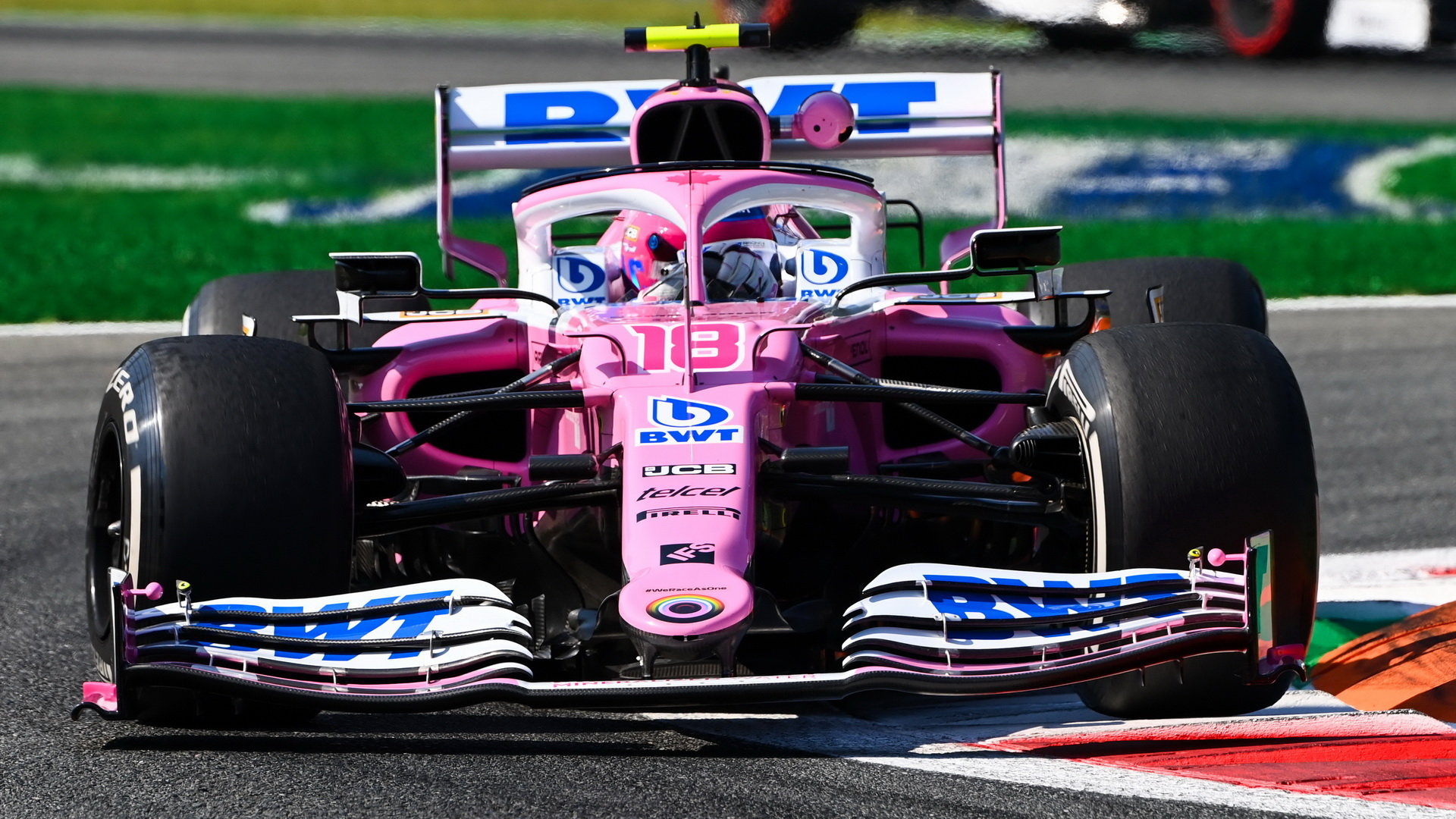 Lance Stroll v rámci pátečního tréninku na Monze