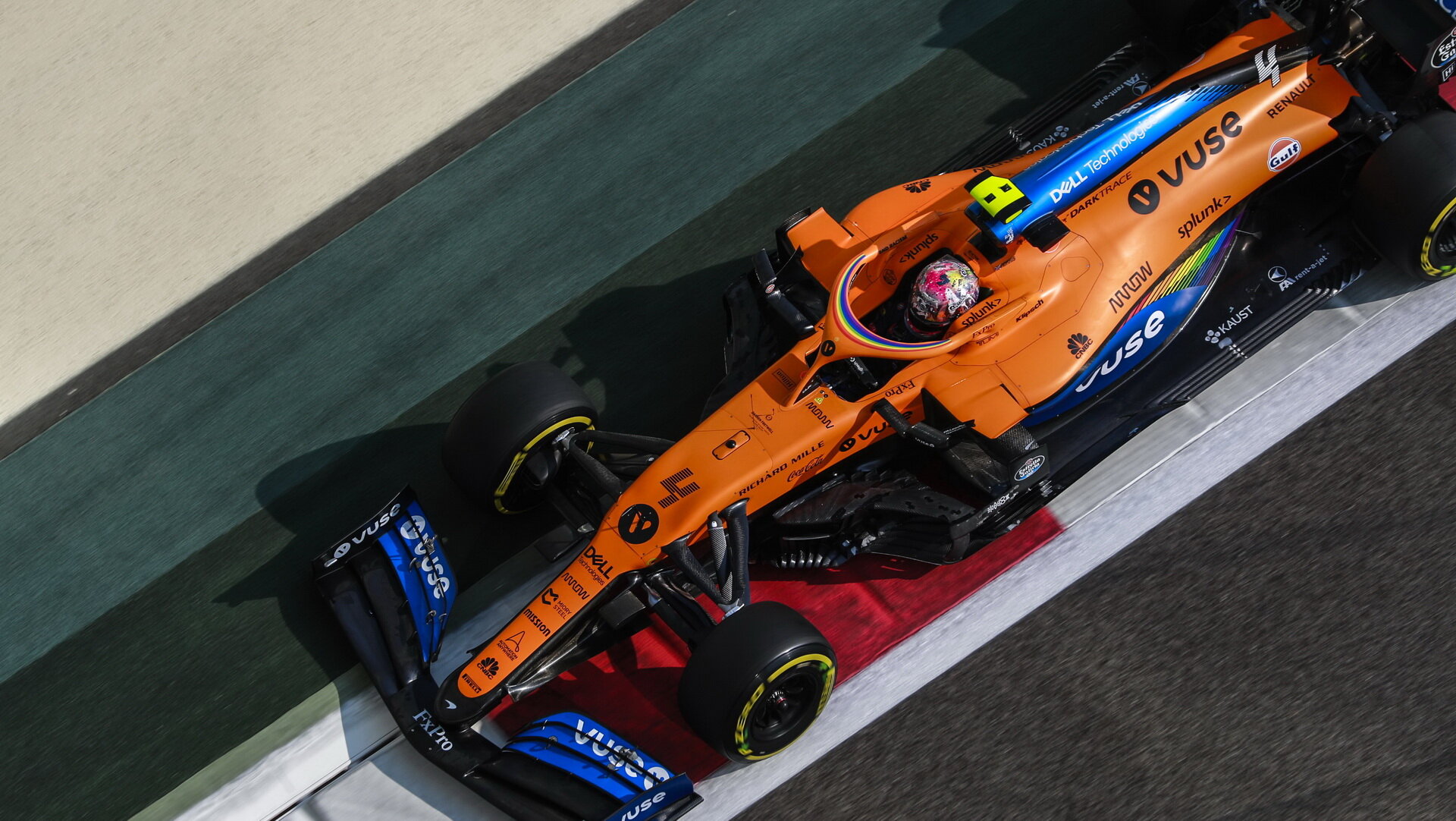 Lando Norris v sobotním tréninku v Abú Zabí