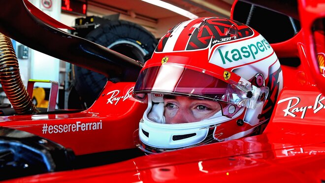 První test Leclerca s Ferrari ve Fioranu v roce 2021