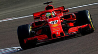 Mick Schumacher při testu s Ferrari SF71H ve Fioranu