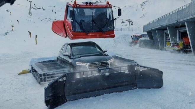 Audi Q5 v reklamě jako základ sněžné rolby