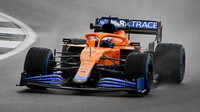 Daniel Ricciardo při prvním testu McLarenu v roce 2021 v Silverstone