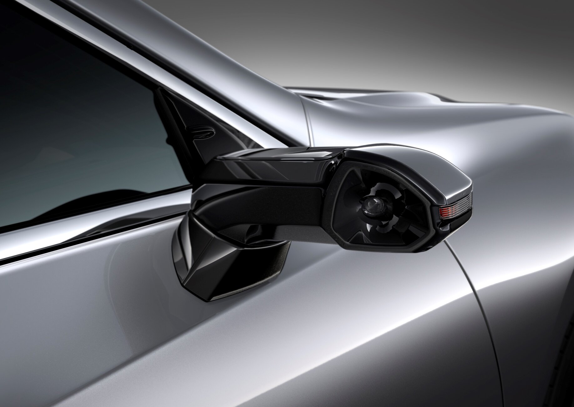 Lexus ES - klasická vnější zpětná zrcátka jsou za příplatek nahrazena kompaktními kamerami s vysokým rozlišením