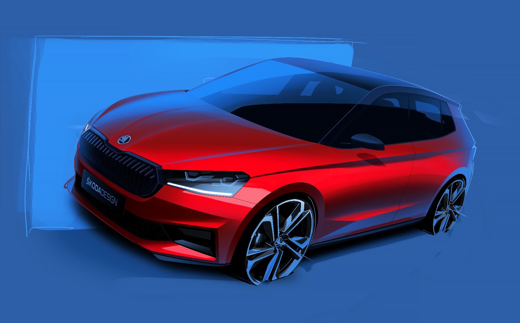 Designové skici nového modelu Škoda Fabia Monte Carlo