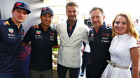 Max Verstappen, Sergio Pérez, David Beckham, Christian Horner s manželkou Geri v Miami