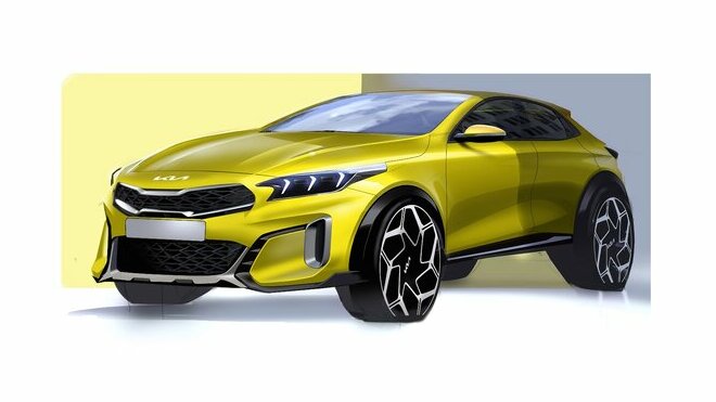 Skica přepracovaného modelu Kia XCeed pro rok 2022