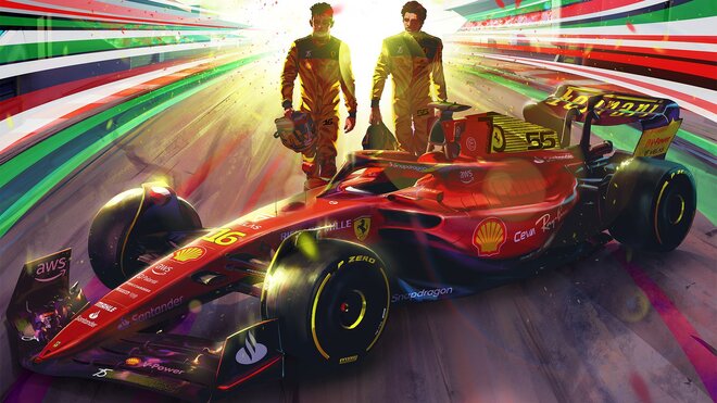 Piloti Ferrari před závodem v Monze