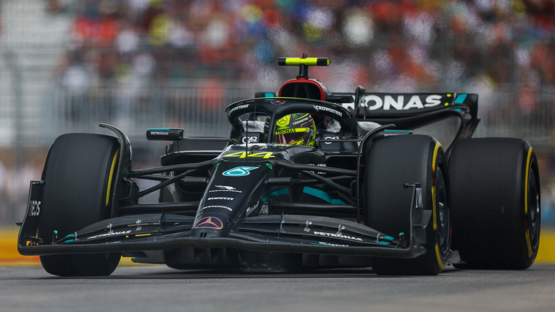 Lewis Hamilton v závodě v Kanadě