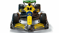 Speciální zbarvení McLarenu pro GP Monaka jako pocta Ayrtonovi Sennovi