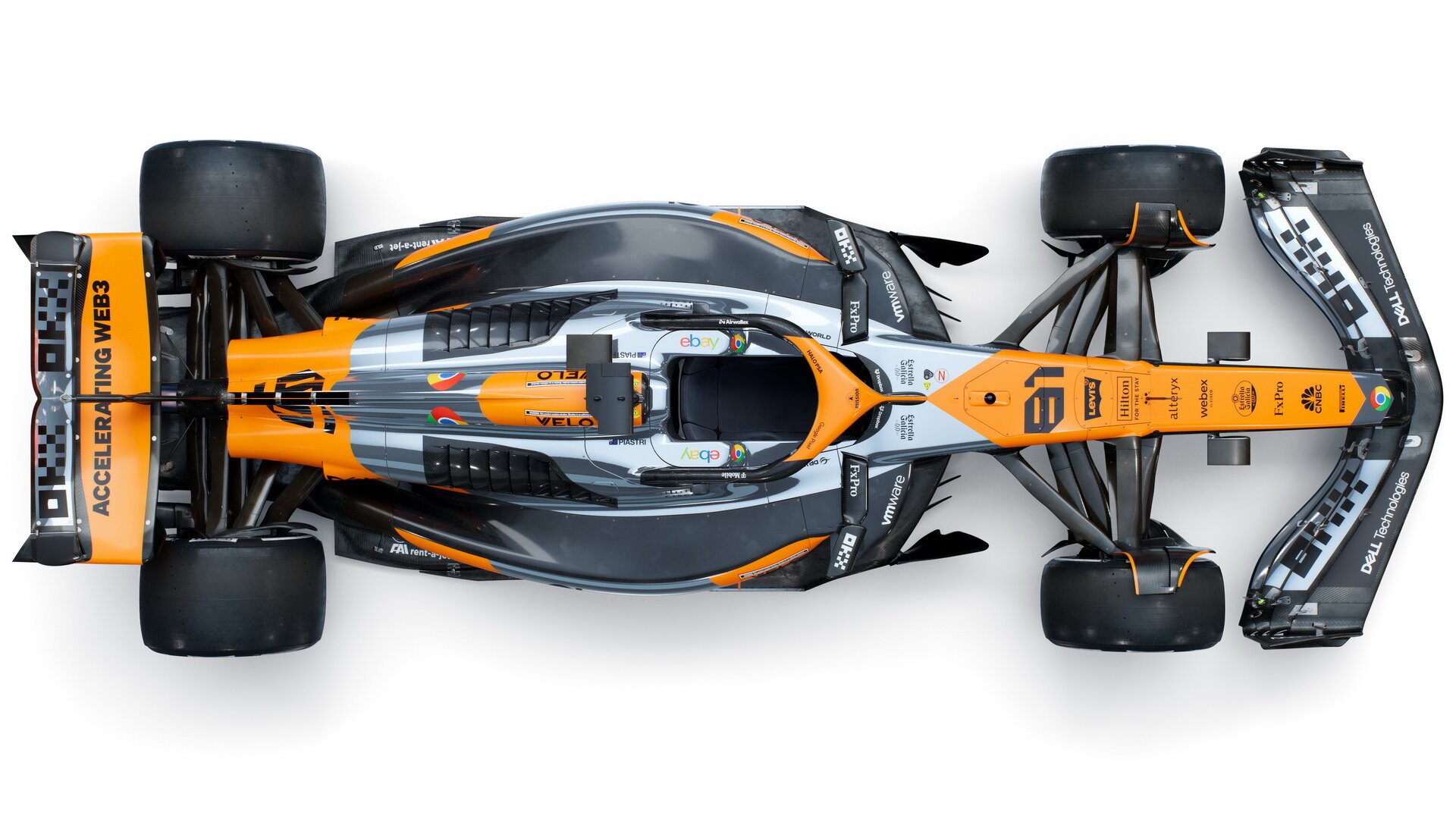 McLaren MCL38 v barvách pro Velkou cenou Spojených států 2024